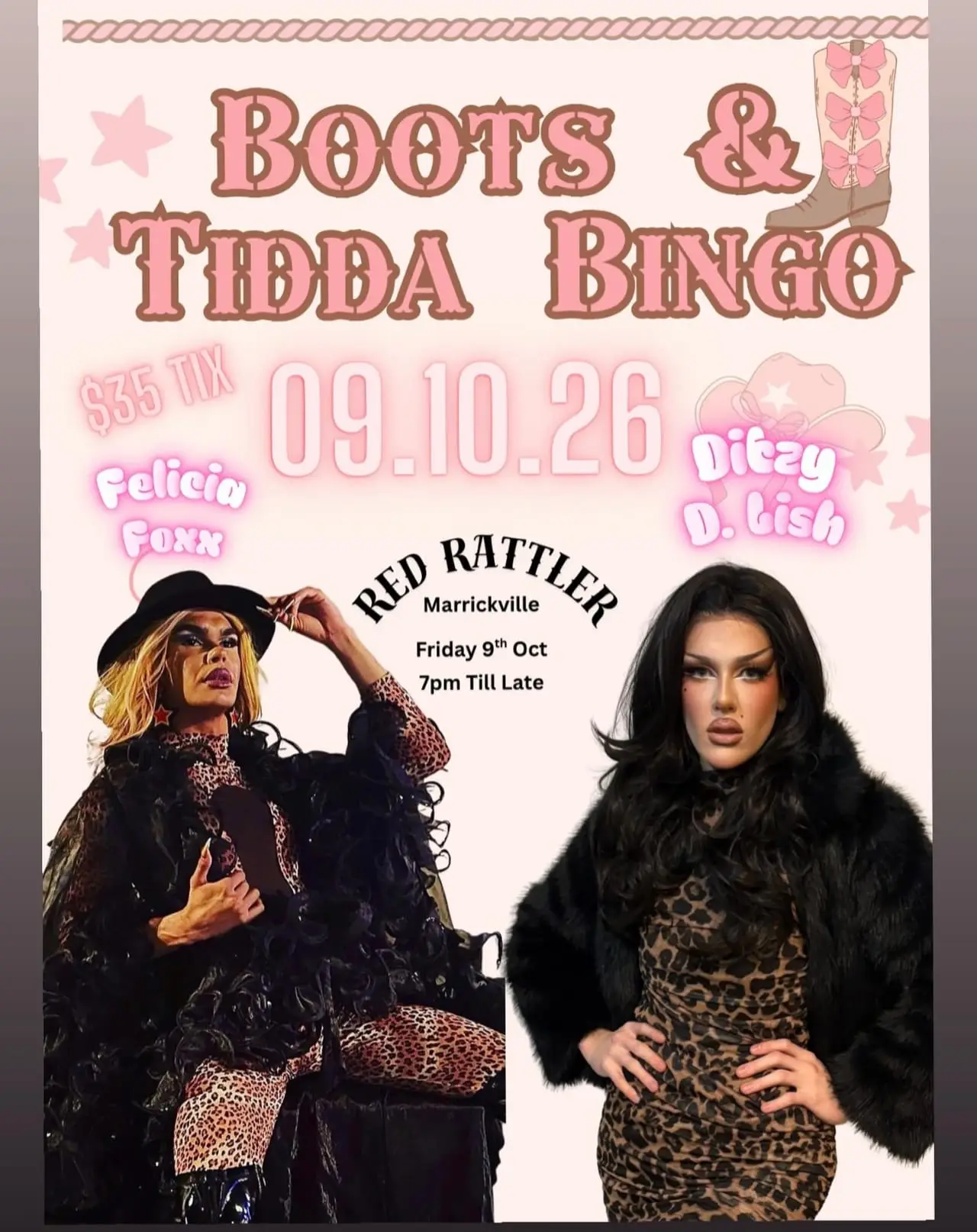 Country & Western Themed Drag Tidda Bingo