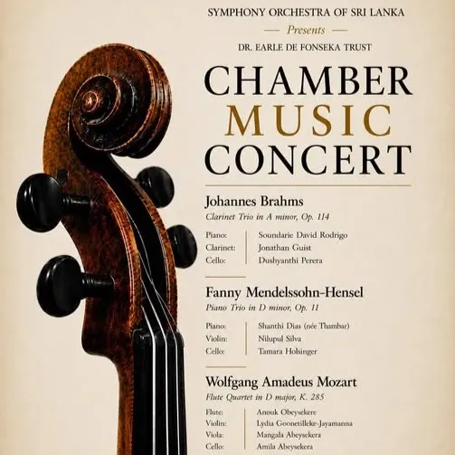 Chamber Music Concert, Brahms, Mendelssohn-Hensel & Mozart @ Lionel Wendt Theatre